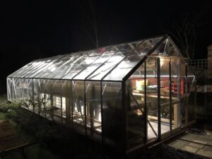 Glasshouse at night